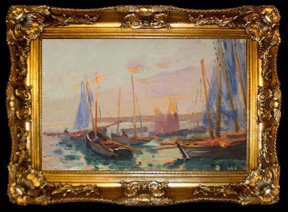 framed  Hippolyte Ribbrol Barque sardiniere, ta009-2